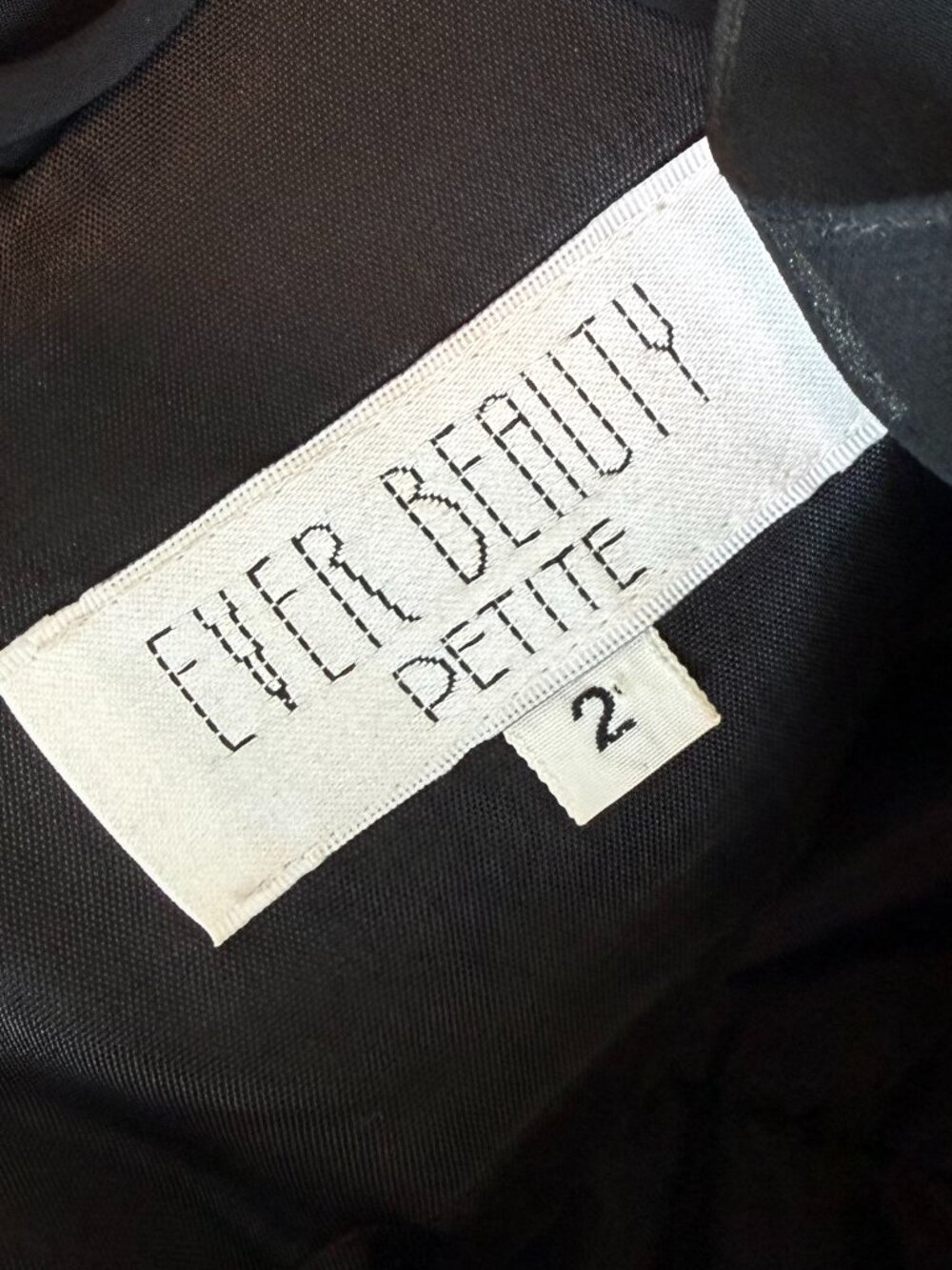 💝SOLD💝 Vintage Black Cocktail Dress Sheer Open Back Fit Flare 2 Chiffon - Picture 11 of 12